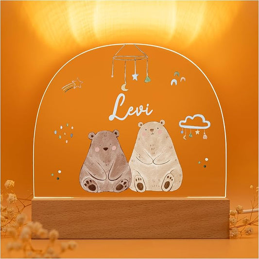Baby Bear Night Light/Personalized Toddler Gifts/Custom Baby Stuff/NewbornGifts for Boys/Unique Night Light for Nursery