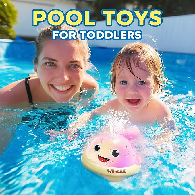 Light up Baby Bath Toys: Whale Bath Toy Sprinkler, Bath Toys for Kids Ages 1-3, Bathtub Outdoor Water Pool Toys for Toddlers 1 2 3 Year Old, Birthday Gift for Boys & Girls
