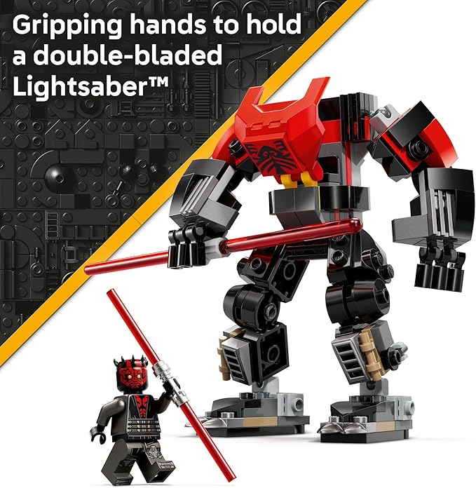 LEGO Star Wars Darth Maul Mech Kids Toy - Building Toy with Pretend Play Lightsaber - Birthday Gift Idea for Boys and Girls, Ages 6+ - Collectible Decor for Fans of The Clone Wars - 75411