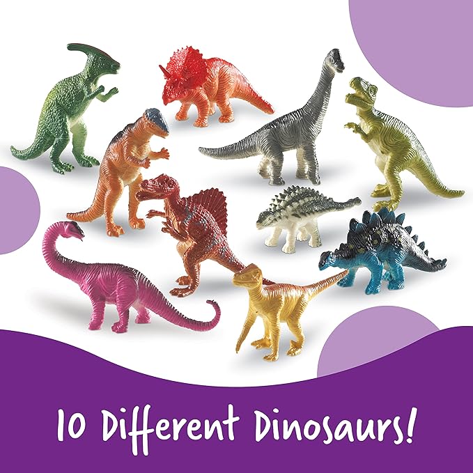 Learning Resources Dinosaur Counters - 60 Pieces, Ages 3+ Dinosaur Toys, Dinosaurs for Toddlers, Dinosaurs Action Figure Toys, Kids' Play Dinosaur and Prehistoric Creature Figures