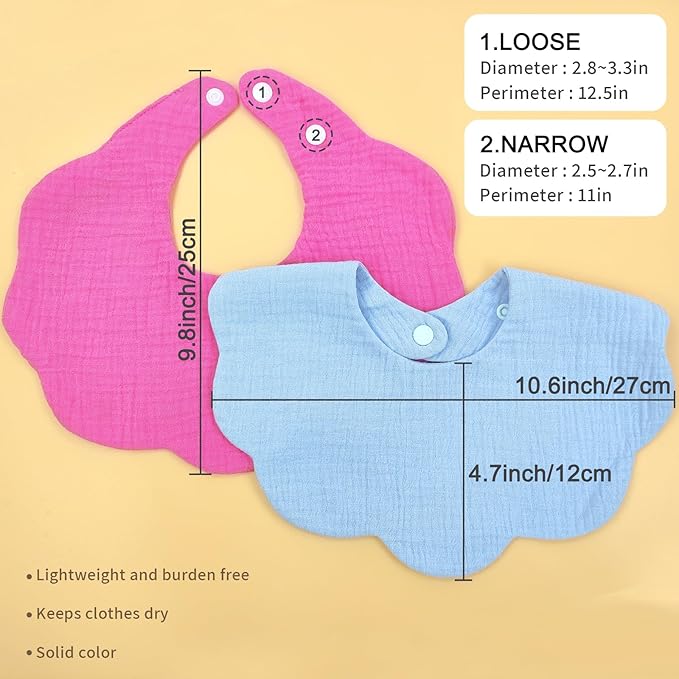 Baby Bibs Muslin Bibs for Baby Girl Boy for Drooling and Teething 10 Pack