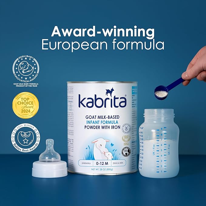 Kabrita Goat Milk-Based Infant Formula Powder with Iron, DHA, ARA & Prebiotics, for Infants 0–12 Months, Non-GMO, 28 oz