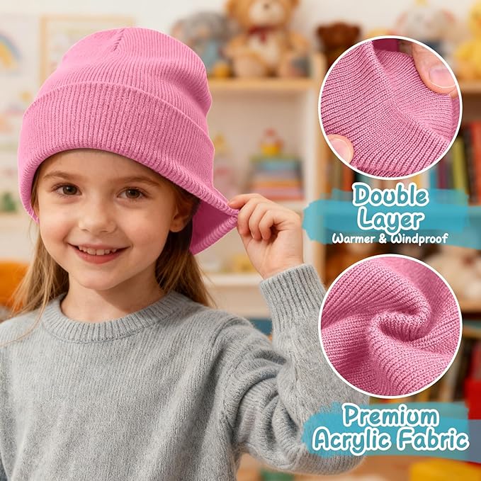 ZOORON Toddler Beanie Baby Kids Beanies Warm Winter Hat Knit Skull Cap for Boys & Girls Soft Children Infant Hat
