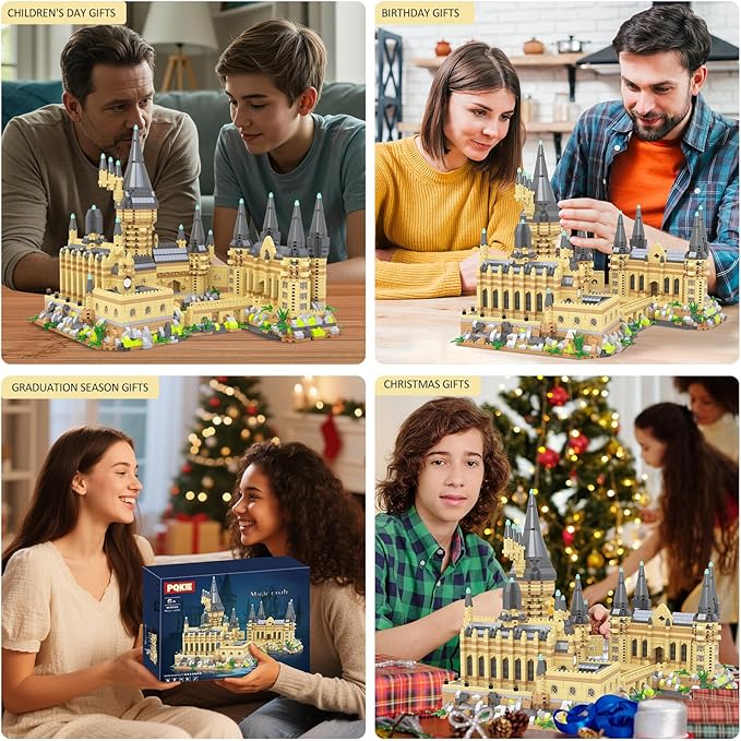 Magic Castle Micro Mini Building Set, 2929 Pcs Magic House Model Building Toys, STEM Creative Magic World Office and Home Decor Bricks Kits, Christmas Birthday Gift for Adults Teens Kids 14+