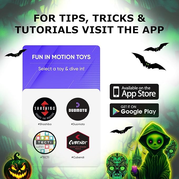 Shashibo Seasonal Halloween - Shape Shifting Box - Award-Winning, Patented Magnetic Puzzle Cube w/ 36 Rare Earth Magnets - Fidget Transforms Into Over 70 Shapes (Ghastly Jack) - Limited Edition