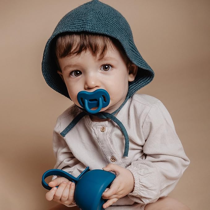 Color Essence SX PRO Silicone Baby Pacifier 1Pk, Made with 100% Soft Silicone, Baby Essentials Perfect for Breastfeeding Babies, Designed in Spain, 6-18 Mths, Deep Ocean