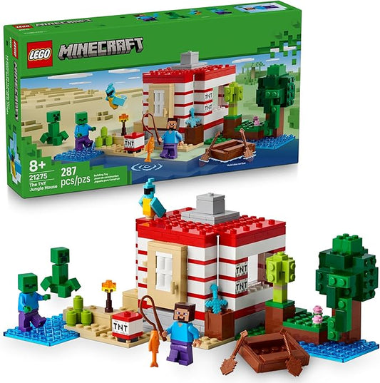 LEGO Minecraft The TNT Jungle House Kids Toy for Pretend Play - Collectible Minecraft Toy - Building Set for Boys and Girls 8+ - Gift Idea for Birthdays and Video Game Fans - 21275