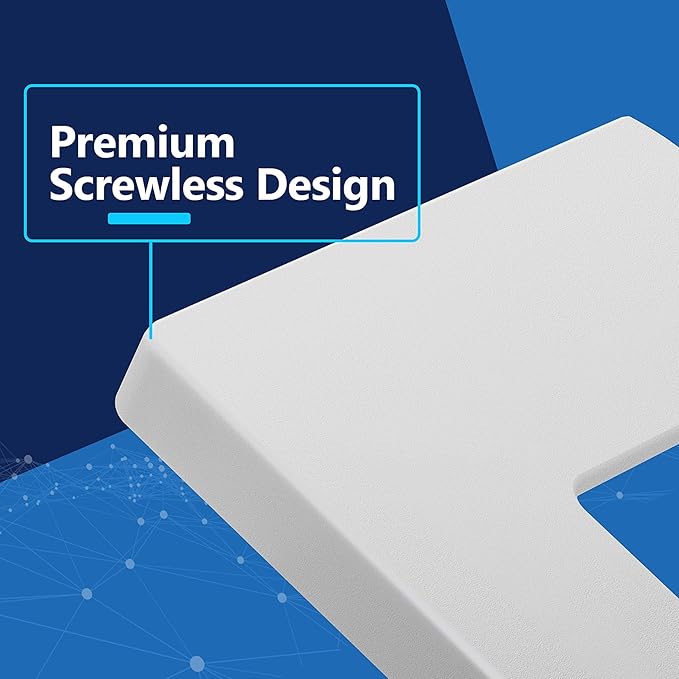 LIDER Matte Finish Decorator Switch Cover, Screwless Wall Plate, Mid-Size 1-Gang 4.88" x 3.11", Unbreakable Polycarbonate Thermoplastic, UL Listed, LSWP-31M-W2P, White, 2 Pack