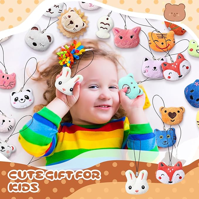 Libima 150 Pcs Mini Stuffed Animals Sea Animal Fruit Plush Keychain Set for Carnival Birthday Classroom Prizes Decoration for Clothes (Lovely)