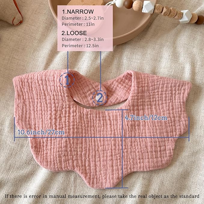 EllieHouse Baby Bibs for Girls Boys 10Pack Muslin Drool Teeth Drooling Teething Bibs Muslin Cotton for Infant Toddler