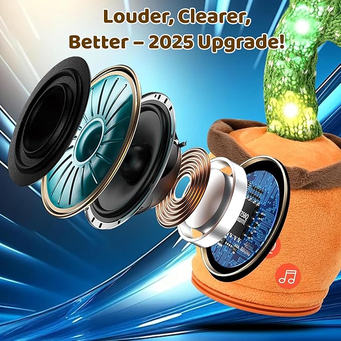 Talking Cactus Toys for Baby,Dancing Singing Cactus Mimicking Toy Gifts for Infant Kids Boys Girls Easter Basket Stuffers with 120 English Songs,Adjustable Volume,Recording Repeating,Green