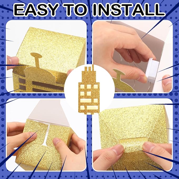 15 Pcs Hero Party Favor Boxes Skyscraper 3D City Box Skyline Buildings Heroes Candy Goodies Boxes Hero Theme Centerpiece Decorations Birthday Party Supplies(Classic Color)