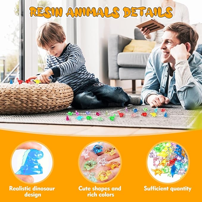 120 PCS Mini Dinosaur Figures, 12 Styles Resin Animals Mixed Loading, Tiny Multicolor Mini Resin Animals for Dollhouse Decor Vase Fillers Accessories Decorations