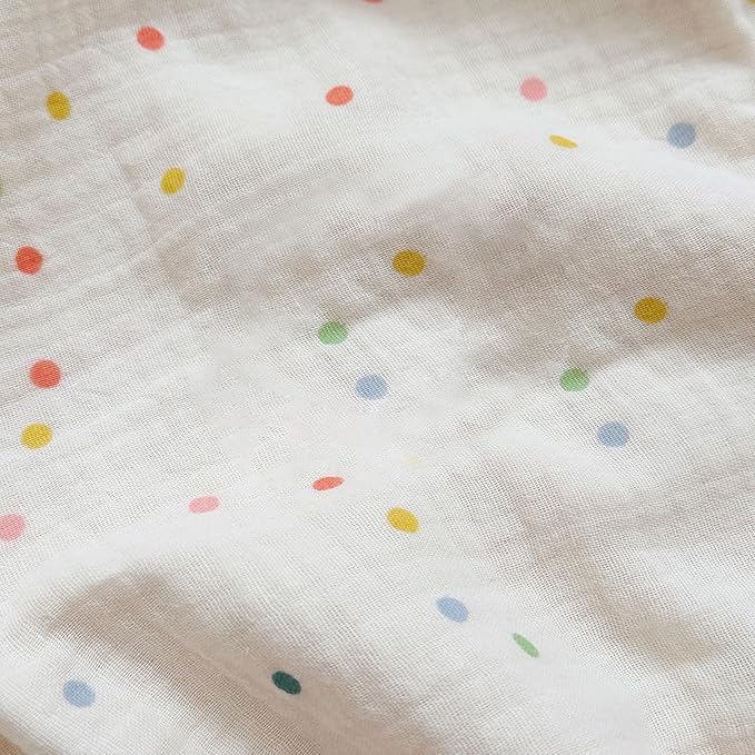 BuLuTu Kids Toddler Pillowcases Muslin Cotton Toddler Pillow Cases Colorful Dots Pattern, Girls Boys Bedding Pillow Covers, Soft Breathable Pillow Protector Envelope Closure,1 Piece,14"x20"