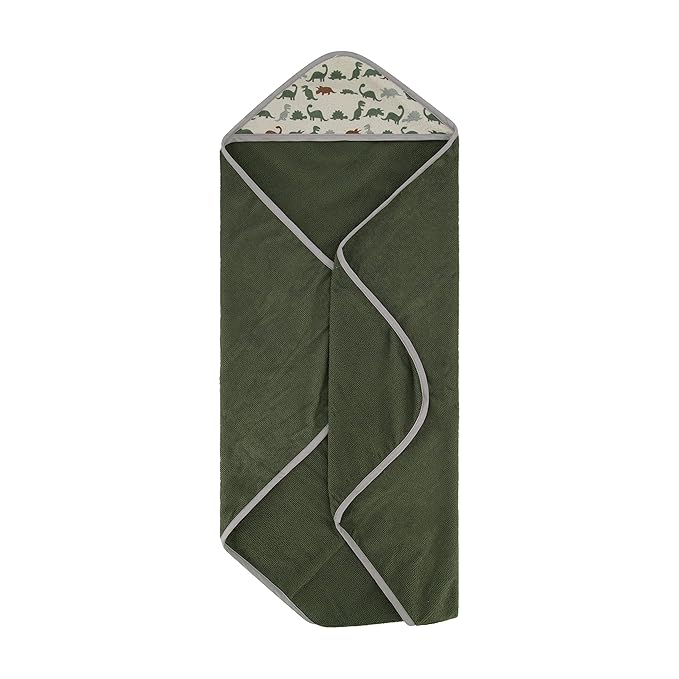 Cudlie Buttons & Stitches Baby Boy 3 Pack Rolled/Carded Hooded Towels in Dino Roar Print (GS71721)