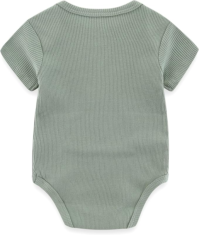 Kiddiezoom Newborn Baby Unisex Cotton One-Piece Bodysuits Baby Gift 5-Pack Baby Clothes