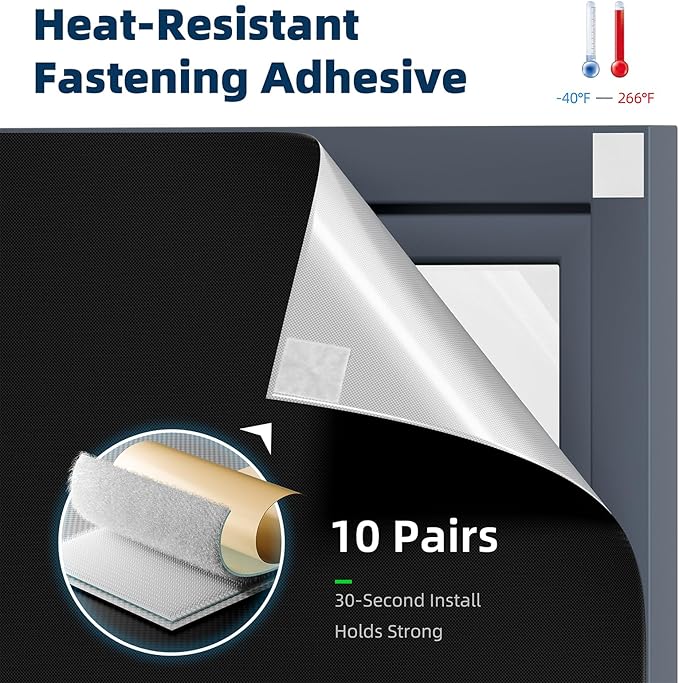 NIGHTON Portable Blackout Curtains 30'57' Strong Hook and Loop Tape Strips with Adhesive, 100% Blackout Material Window Blinds for Baby Nursery or Travel Use - Black