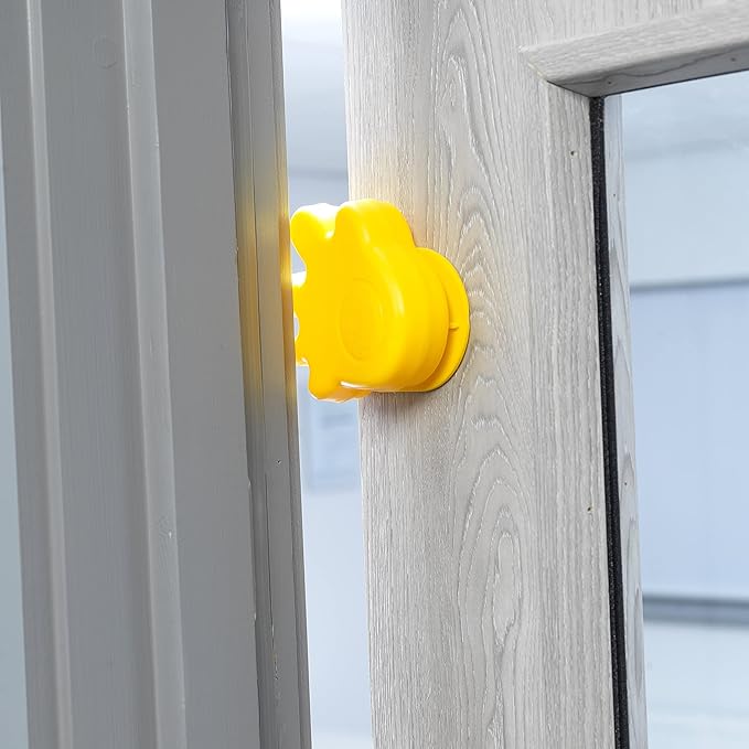 Happy Hands Anti Slam Child Door Safety Finger Trap Stoppers - 2 Pack … (Yellow)