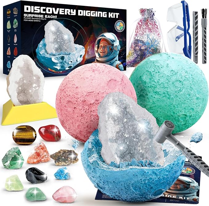 Space Dig Kit - Gem Excavation Kit, Gemstone for Kids, Space Toys Dig Kits for Gemstone Collection, Space Planet Toys for Boys Girls 6 and up Year Old Birthday Gifts