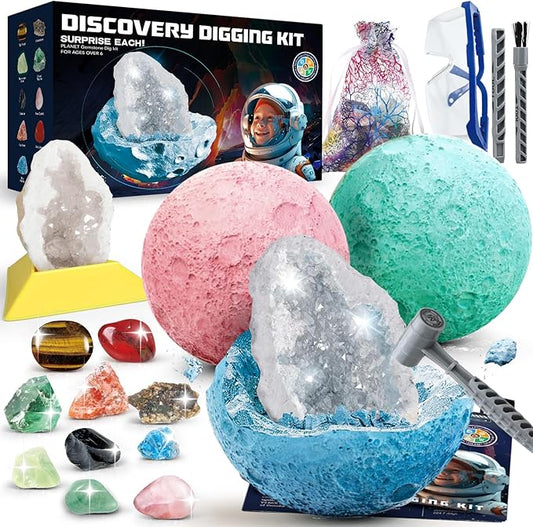 Space Dig Kit - Gem Excavation Kit, Gemstone for Kids, Space Toys Dig Kits for Gemstone Collection, Space Planet Toys for Boys Girls 6 and up Year Old Birthday Gifts