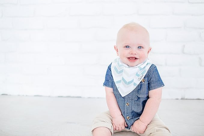 Copper Pearl 4 Pack Soft Cotton Baby Bibs for Drooling and Teething, Absorbent Drool Bibs for Baby Girl and Boy, Adjustable to Fit Newborns to Toddlers, Tons of Styles (Archer Set)