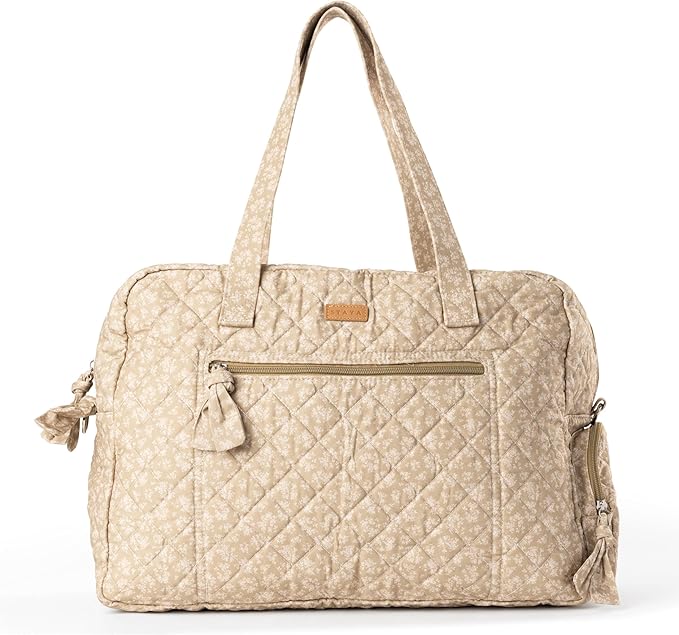Staya Quilted Duffle Bag - Perfect Travel Companion, Quilted Weekender Bag for Women, (Floral Canvas)