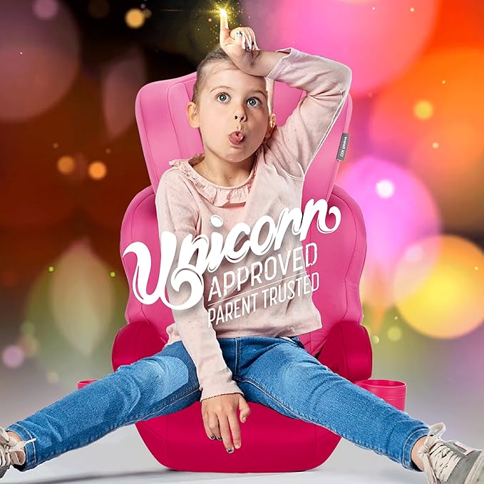 Diono Everett NXT High Back Booster Car Seat with Rigid Latch, Lightweight Slim Fit Design, 8 Years 1 Booster Seat, Pink Cotton Candy