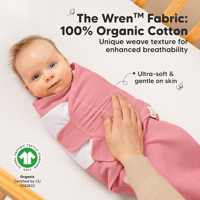 3-Pack Organic Swaddles for Newborns, Baby Sleep Sacks 0-3 Months - Baby Swaddle Wrap, Newborn Wearable Blanket, Infant Sleep Sack for Girls, Boys, Soft & Snug, Large Hook & Loop Closure (Vivacious)