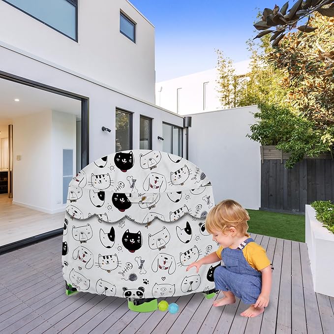 Kids Water Table Cover Fit Little Tikes Fish 'n Splash Water Table, Waterproof Dust Proof Outdoor Toys -Cover only,34"Dx20"H (Pets)