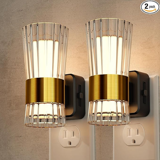 Night Light, Night Lights Plug into Wall, Soft White LED Nightlight for Kids, Adjustable Brightness 0-100LM, Dusk to Dawn Sensor, Soft Light for Bedroom, Hallway, Nursery, 2 Pack