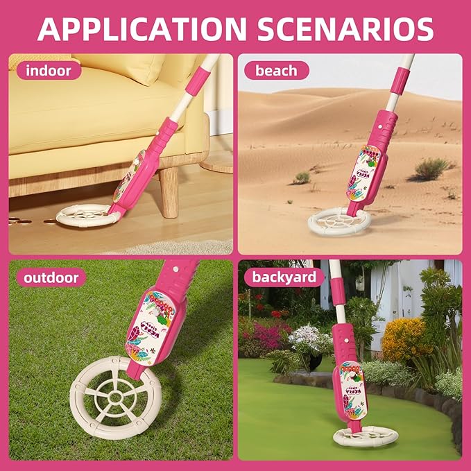 Outdoor Adventure Metal Detector for Kids Toys Set,Outdoor Beach Toys for Kid, with Shovel,Compass, etc.Kids Metal Detector Gift Toys for Ages 3+