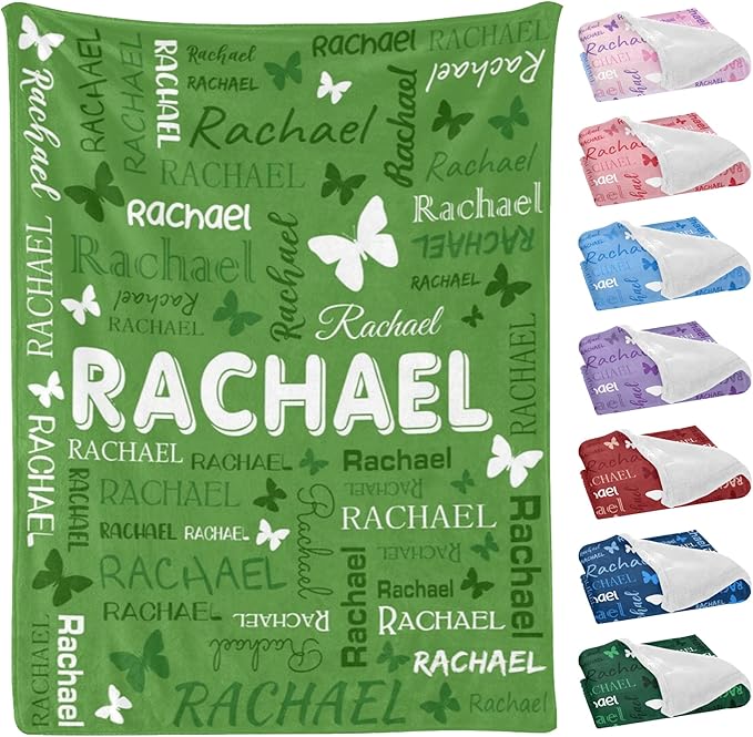 Personalized Throw Blanket with Name Custom Blankets Customized Baby Blanket for Girls Kids Adult Birthday Gift