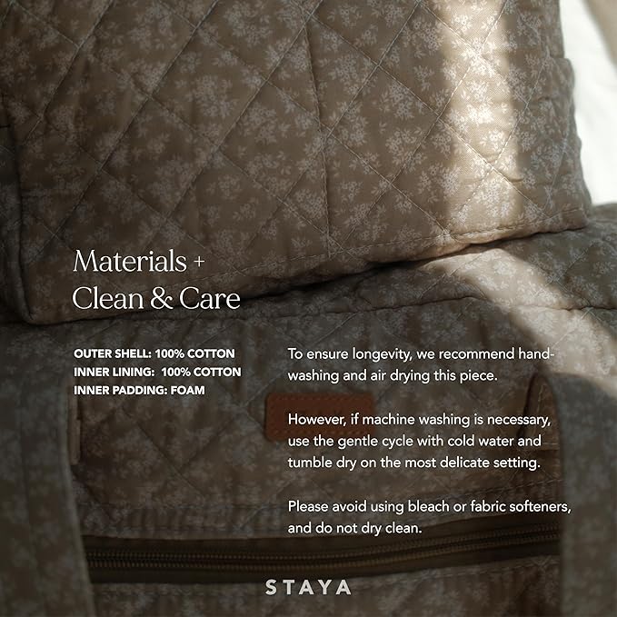 Staya Quilted Duffle Bag - Perfect Travel Companion, Quilted Weekender Bag for Women, (Floral Canvas)