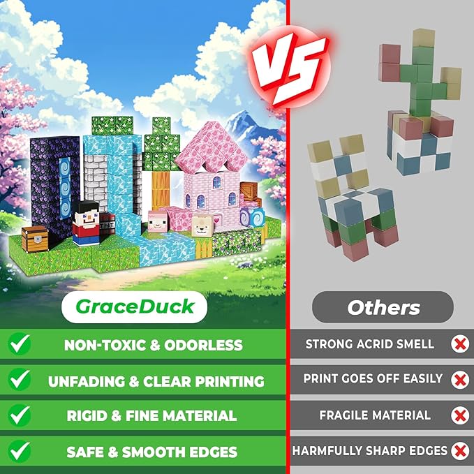 Magnetic Blocks - 200 PCS Build Dark Adventure Forest Castle - Magnetic Toys for Montessori Toddler Christmas Birthday Gifts STEM Sensory Toys for 3 4 5 6 7 8 9 10 Year Old Boys & Girls