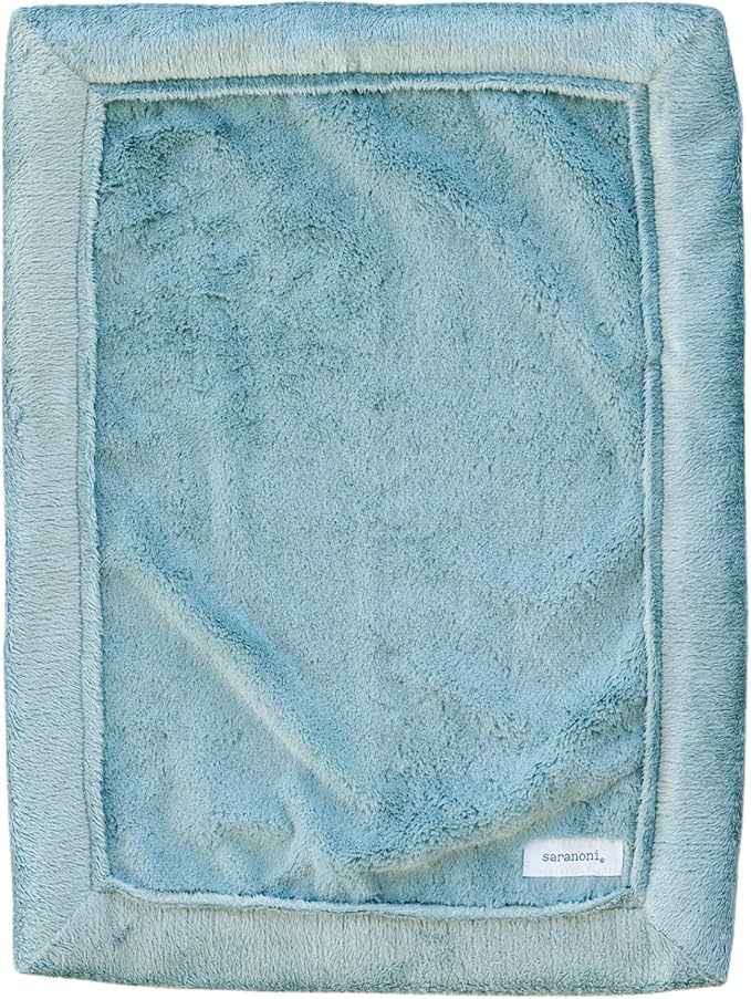 SARANONI Luxury Security Blankets for Babies | Ultra-Soft Lush and Boutique Quality Baby Blanket | Eucalyptus, Mini - 15" x 20"