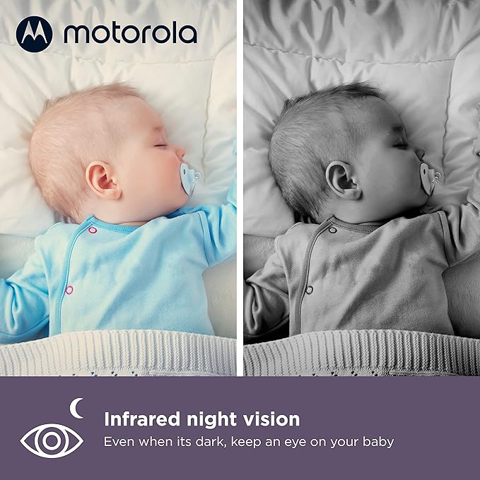Motorola Nursery Baby Monitor with Camera and Audio, Portable VM36XL WiFi HD Camera, Touchscreen Display, App Connected, Long Range, Night Vision