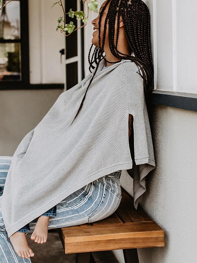 We are Amma | The Cocoon™ - Newborn Essentials Must Haves: Nursing Cover for Breastfeeding Essentials | Nursing Sweater Used as Breastfeeding Cover (Grey, One Size)