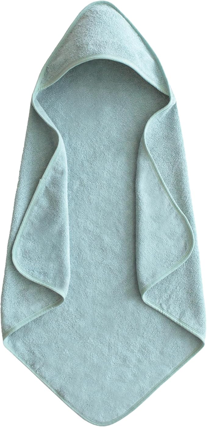 mushie Baby Hooded Towel | Organic Cotton (Sea Mist)