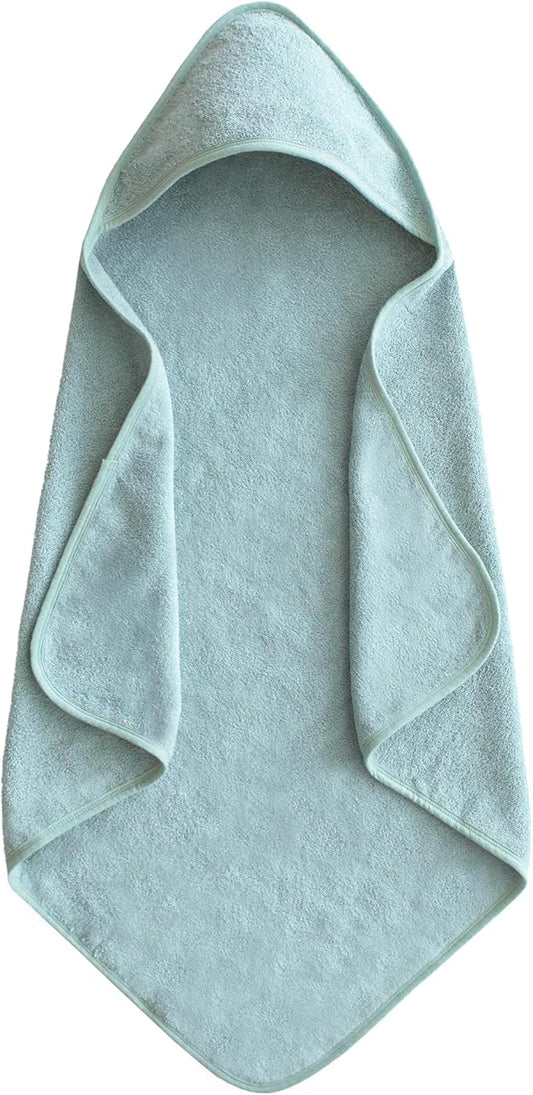 mushie Baby Hooded Towel | Organic Cotton (Sea Mist)