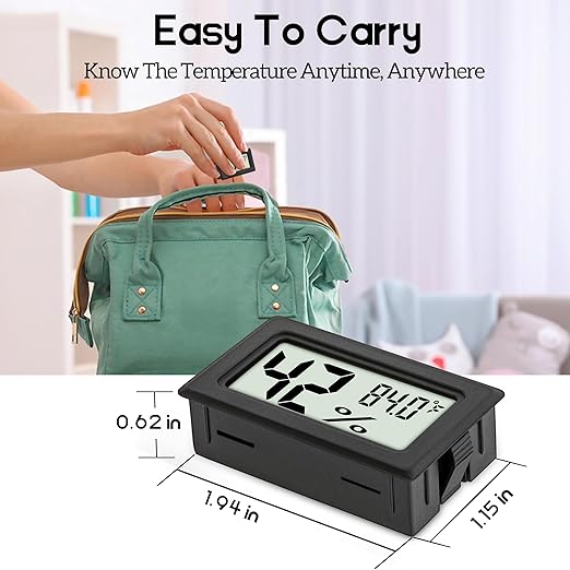 Mini Hygrometer Indoor Humidity Meter Hygrometer Thermometers 6 Pack Humidity Meters Gauge Hygrometer Mini Digital Thermometer Hygrometer with Fahrenheit (℉) for Humidors, Greenhouse, Garden, Cellar