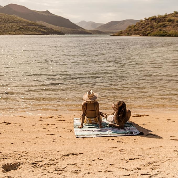 Nomadix Festival Blanket - Perfect for Picnics, Camping, & Lawn Seating - Plush Top & Water Resistant Base - Made with Post Consumer Recycled Materials - Barton Blue - 60x70