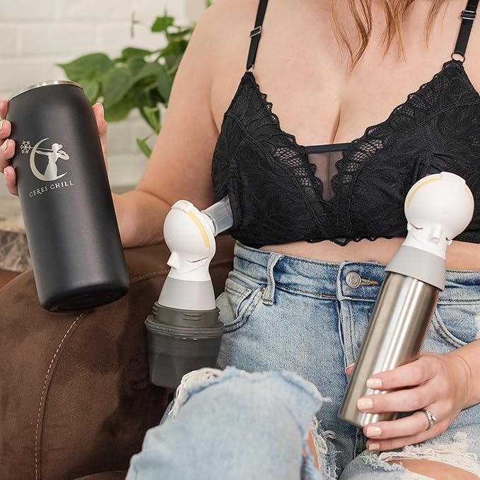 CERES CHILL OG Breastmilk Chiller Bundle with Straw Lid & Infuser – 12–34oz Portable Breast Milk Cooler & 2 Storage Bottles with Universal Pump Adapters – In Plain Sight Camo