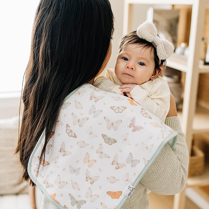 Copper Pearl Baby Burp Cloth Large 21''x10'' Size Premium Absorbent Triple Layer 3-Pack Gift Set Flora