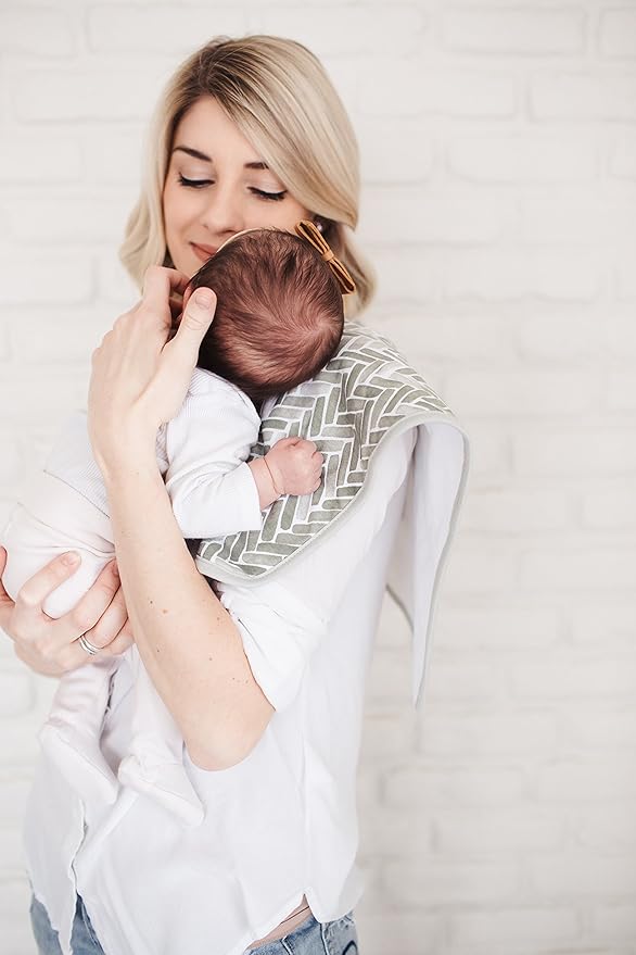 Copper Pearl Premium Baby Burp Cloths - 3-Pack Large Cotton Burp Cloths, Extra Soft Spit Up Rags with 3 Absorbent Layers, Perfect for Baby Boy and Baby Girl Gifts (21" x 10" Size, Alta Set)