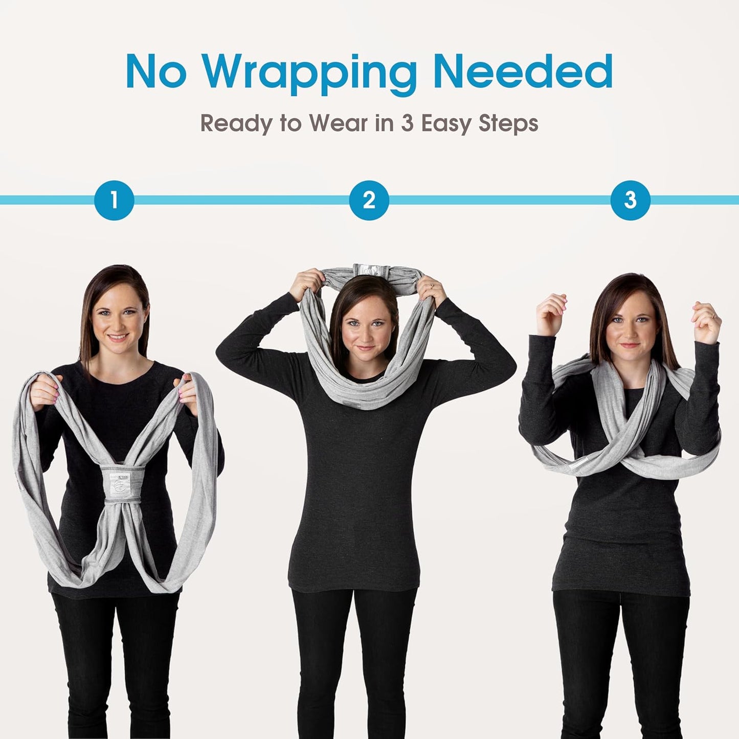 Plus-Size Original Baby K'tan Baby Carrier: #1 Easy Pre-Wrapped, Slip-On, No Rings, No Buckles | 5 in 1 Baby Sling Gift | Hands Free Infant Wrap - Newborn to Toddler up to 35lb Women 22-24, Men 47-52