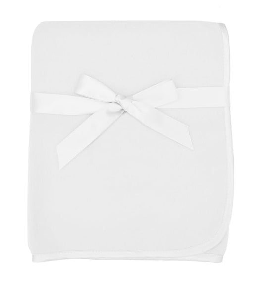 American Baby Company Fleece Blanket with Silk-Like Satin Trim, Soft, Warm & Cozy, White, 30" x 30" for Boys and Girls, Perfect for Baby Carrier, Stroller, Travel and Gifting
