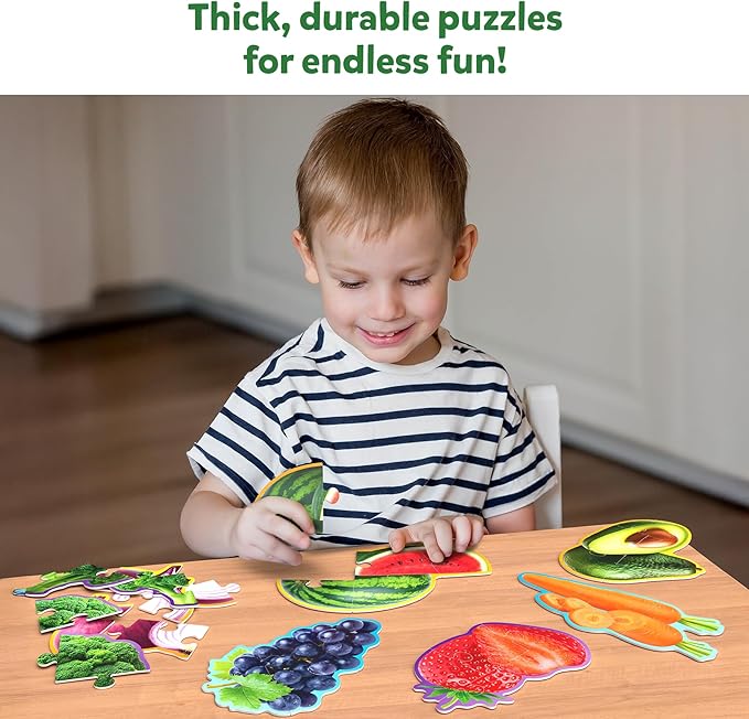 Skillmatics Step by Step Puzzles - 40 Piece Jigsaw & Toddler Puzzles, Montessori Educational Toy for Boys & Girls, Fruits and Vegetables, Travel Friendly, Gifts for Kids Ages 3, 4, 5 and Up