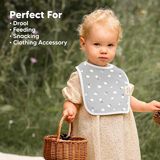 KeaBabies 8-Pack Organic Baby Bibs for Boys, Girls - Super Absorbent Cotton Drool Bibs for Baby Girl & Boy, Teething Toddler, Drooling Newborn, Ultra Soft & Machine Washable (Dreamers)