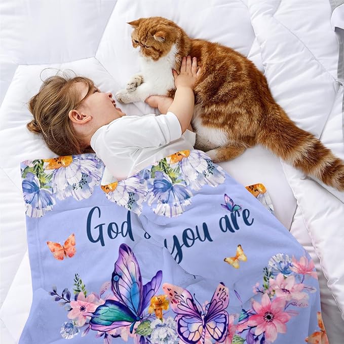 Personalized Blanket Bible Verse Blanket with Inspirational Thoughts and Prayers Religious Throw Blanket Cozy Plush Warm Blankets for Girls Christmas Birthday Christian Gifts