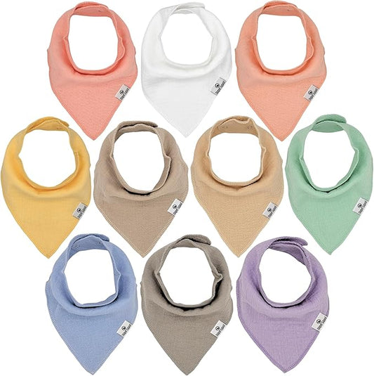 DiaperSquad's Baby Bibs for Drooling and Teething, Bibs for Boys, Baby Girl - Solid Cotton Baby Drool Bibs